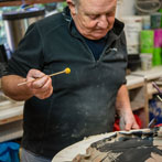 John Higgins at work in his studio 2018